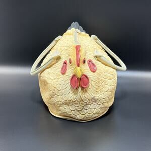 The Original Vintage Chicken Hen Novelty Purse Rubber Funny Farm Themed Handbag